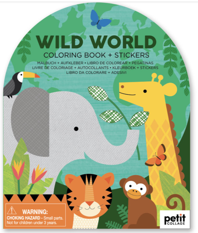 Coloring Book with Stickers Wild World
