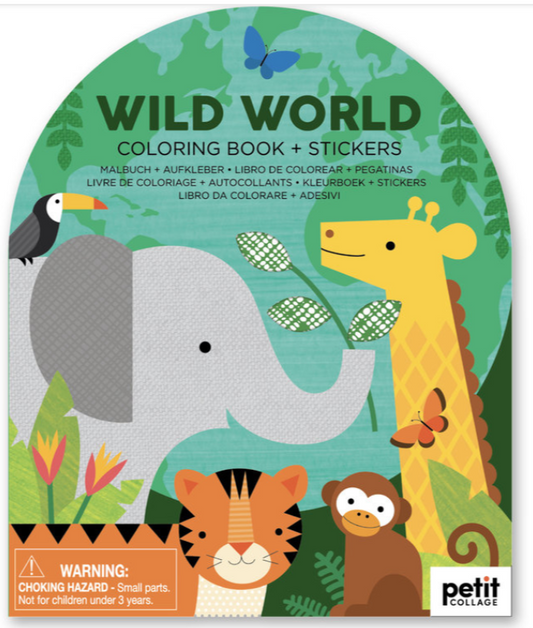 Coloring Book with Stickers Wild World