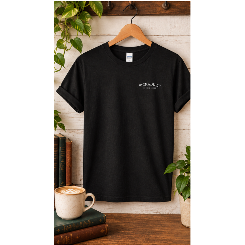 Embroidered Black Heavy Weight Pickadilly Tee (Unisex)